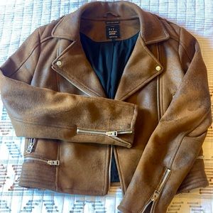 Brown Women’s Faux Leather Jacket